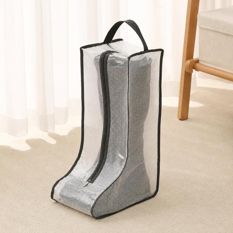 Clear Boot Storage Bags Waterproof Shoes Dust Cover With Handle & Zipper, 28x20x28cm Gray, 28x20x28cm Black, 28x20x48cm Gray, 28x20x48cm Black, 20x40cm Gray, 20x40cm Black