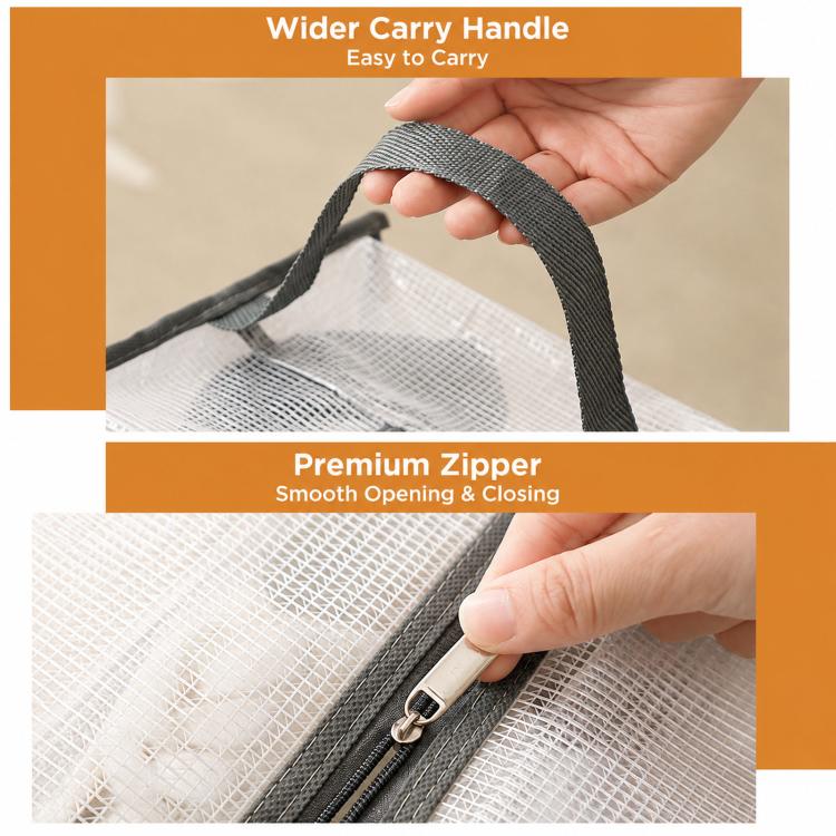 Clear Boot Storage Bags Waterproof Shoes Dust Cover With Handle & Zipper, 28x20x28cm Gray, 28x20x28cm Black, 28x20x48cm Gray, 28x20x48cm Black, 20x40cm Gray, 20x40cm Black