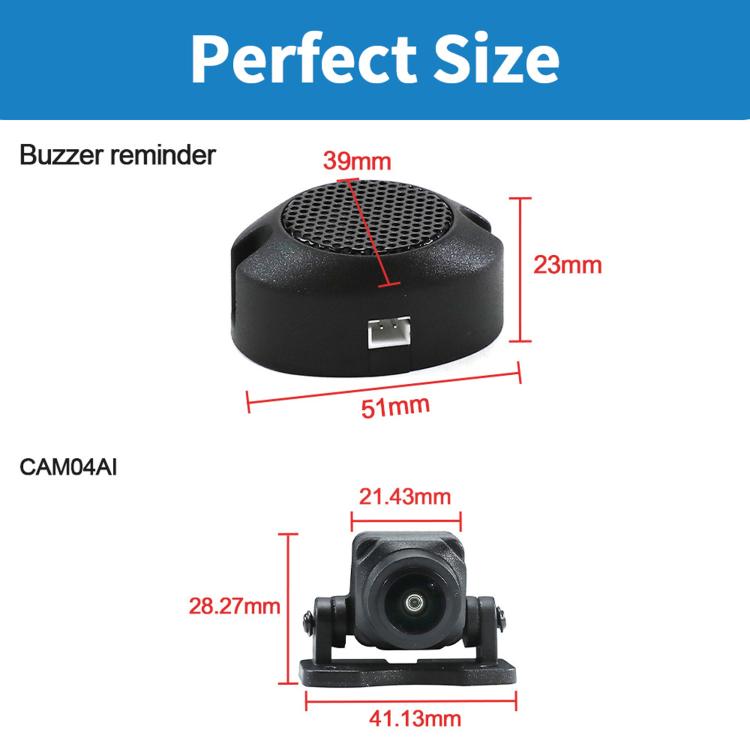 AHD Blind Spot Monitoring Reverse Camera With Pedestrian & Vehicle Detection Audio Alert, CAM04AI