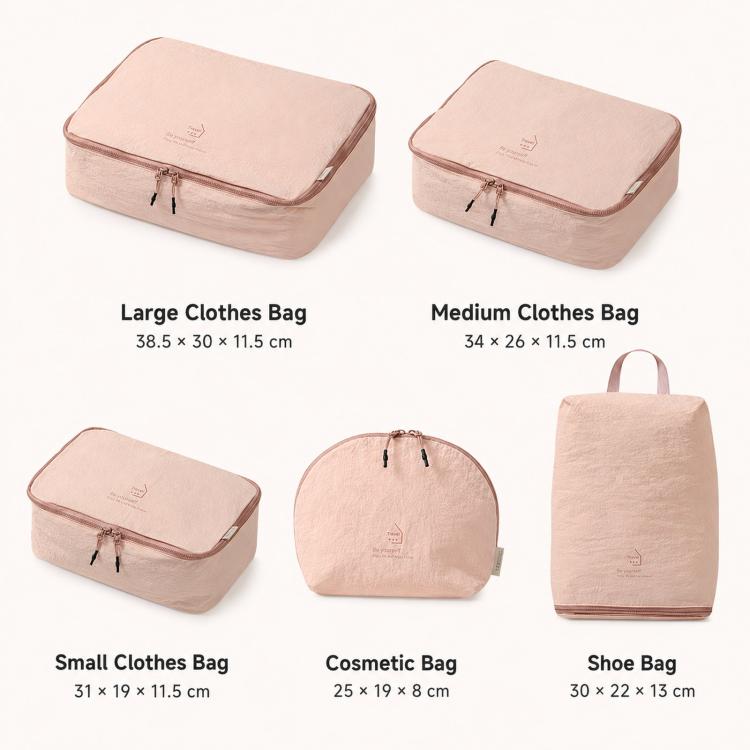 5 Piece Travel Packing Cubes Set Lightweight Water-Resistant Luggage Organizer Bags for 26 Inch Suitcases