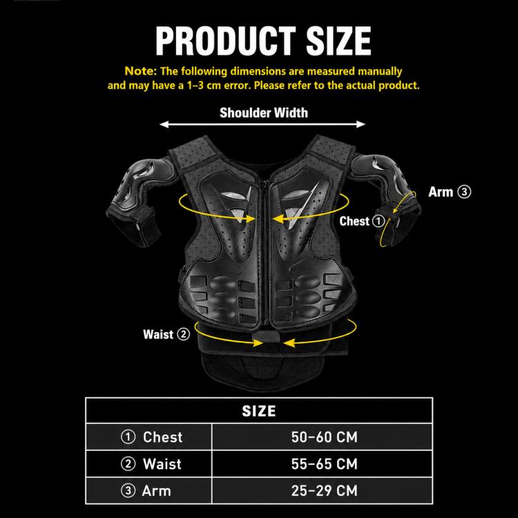 Kids Motorcycle Body Armor Set with Knee & Elbow Guard Pads Ages 5-12