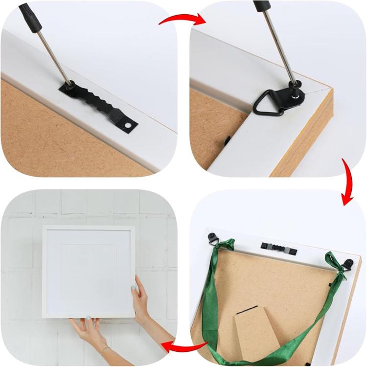 251 In 1 Picture Frame Hanging Kit Sawtooth Hangers and D-Ring Hooks with Screws and Screwdriver for Canvas Art Clock, 251 In 1