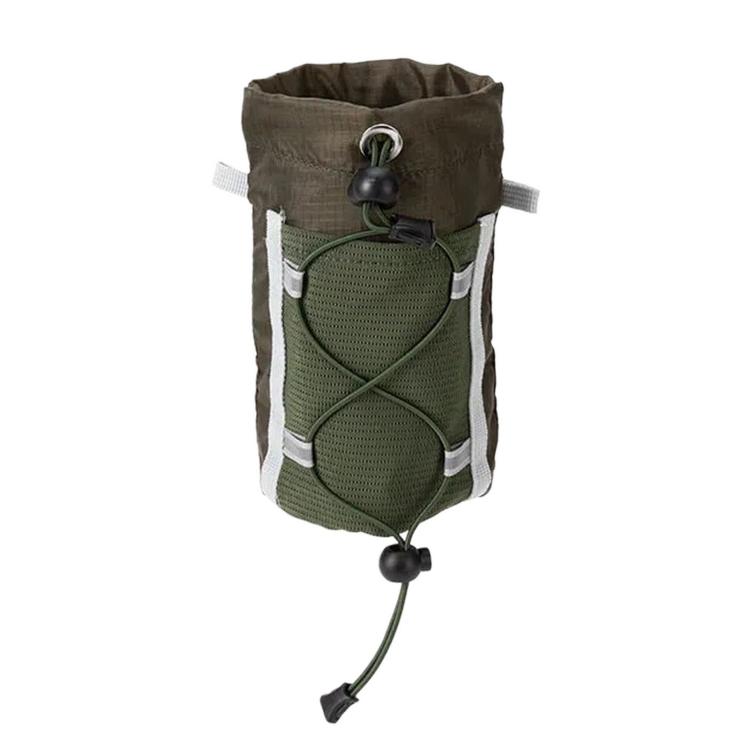 AOTU AT8017 Backpack Shoulder Strap Water Bottle Holder Pouch With Front Mesh Pocket For Outdoor Hiking, Black, Army Green, Orange, Gray, With Crossbody Strap Black, With Crossbody Strap Army Green, With Crossbody Strap Orange, With Crossbody Strap Gray