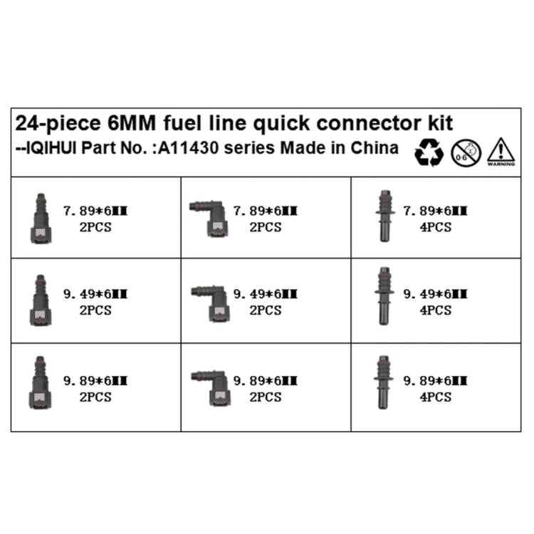 Car Motorcycle Fuel Line Quick-Connect Fitting Kit, 24pcs /Box 6mm, 24pcs /Box 8mm