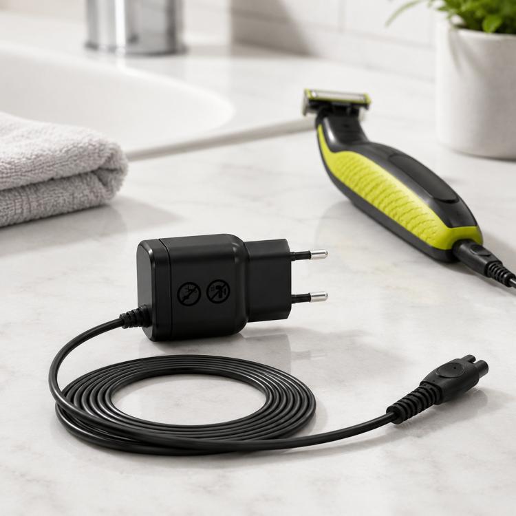5V EU Plug Charger Adapter Power Cord For Philips Norelco OneBlade QP2724 QP2824 QP2734 QP2834, Without Brush, With Brush