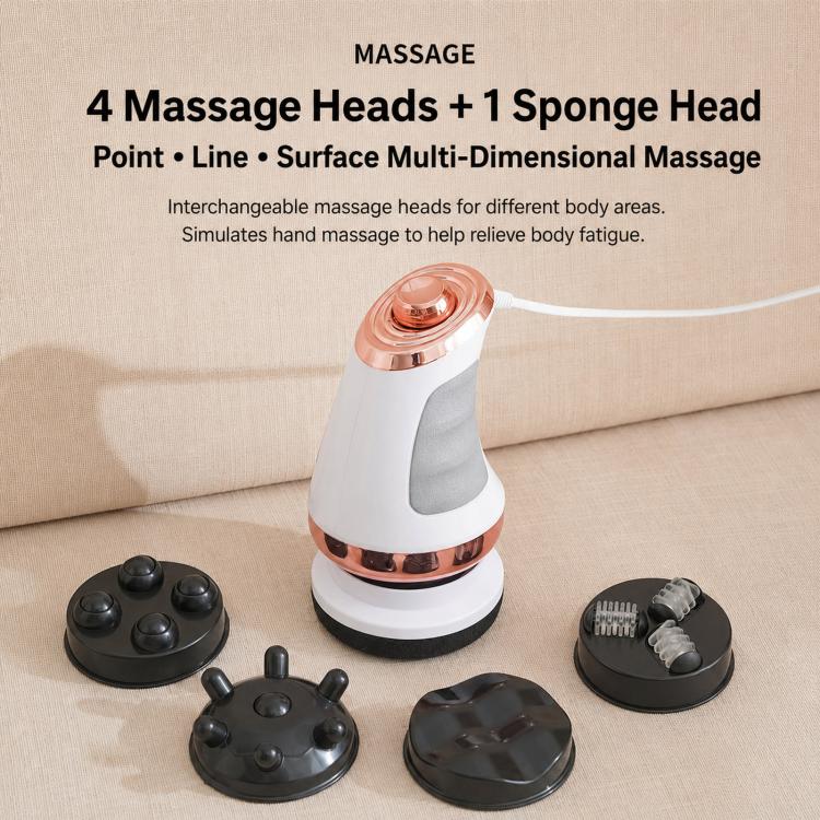 5 In 1 Handheld Electric Body Massager Portable Cellulite Remover Machine With 5 Massage Heads, US Plug, EU Plug