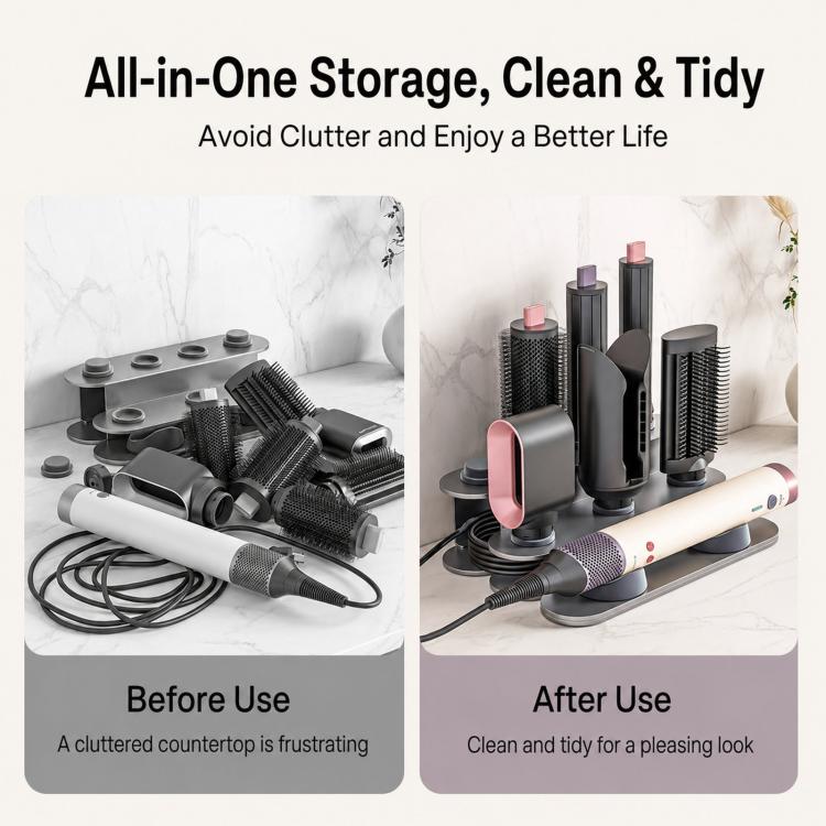 Countertop Styler Holder Carbon Steel Attachment Storage Stand, For Dyson Airwrap HS09, For Dyson Airwrap HS08 / HS05 /HS01