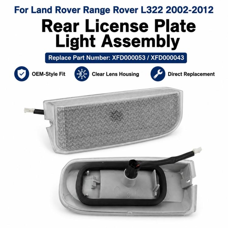 For Land Rover Range Rover Executive L322 Rear License Plate Brake Light, Left XFD000053, Right XFD000043