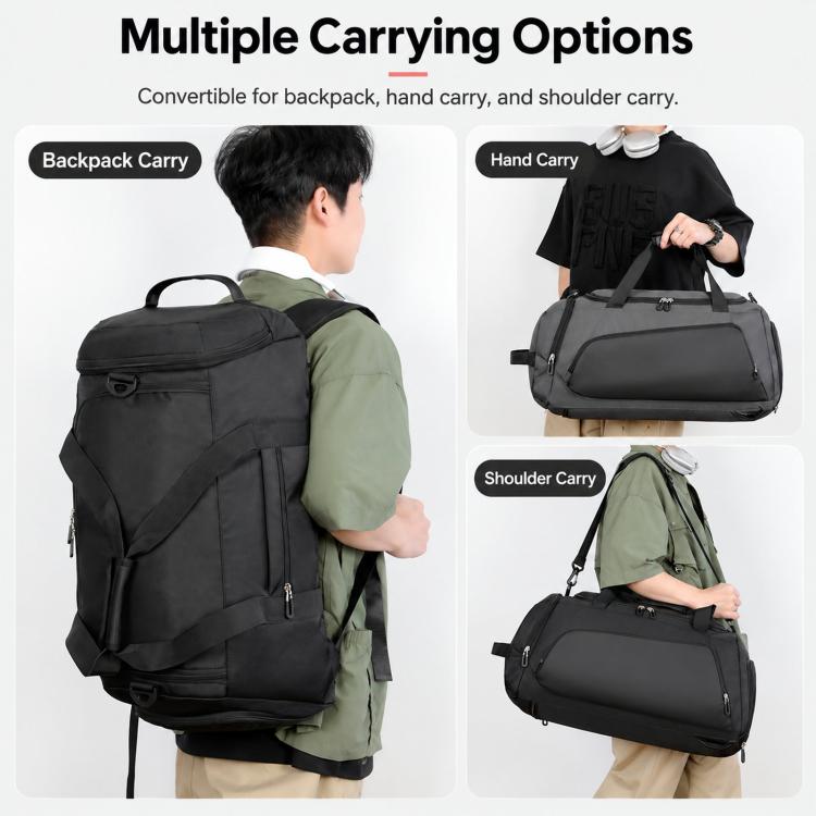 REMOID T20 Travel Duffel Backpack Convertible Gym Bag With Shoe Compartment Wet Pocket Luggage Strap