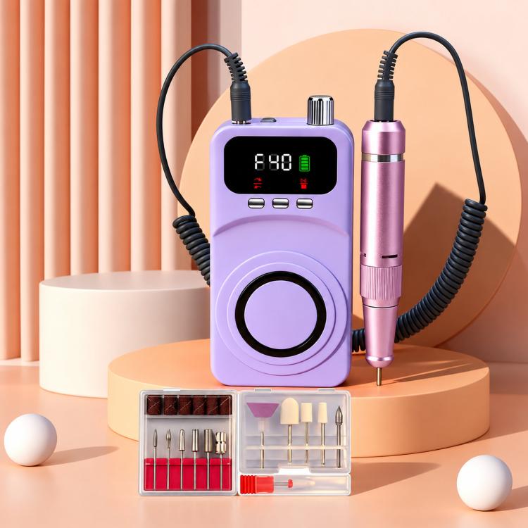 40000RPM Electric Nail Drill Machine Rechargeable Efile with UV Light 40 Speed Levels, 12 Bits Purple+Pink, 12 Bits Purple+Silver, 12 Bits Purple+Grey, 12 Bits Beige+Pink, 12 Bits Beige+Silver, 12 Bits Beige+Grey, 6 Bits Purple+Pink, 6 Bits Purple+Silv...