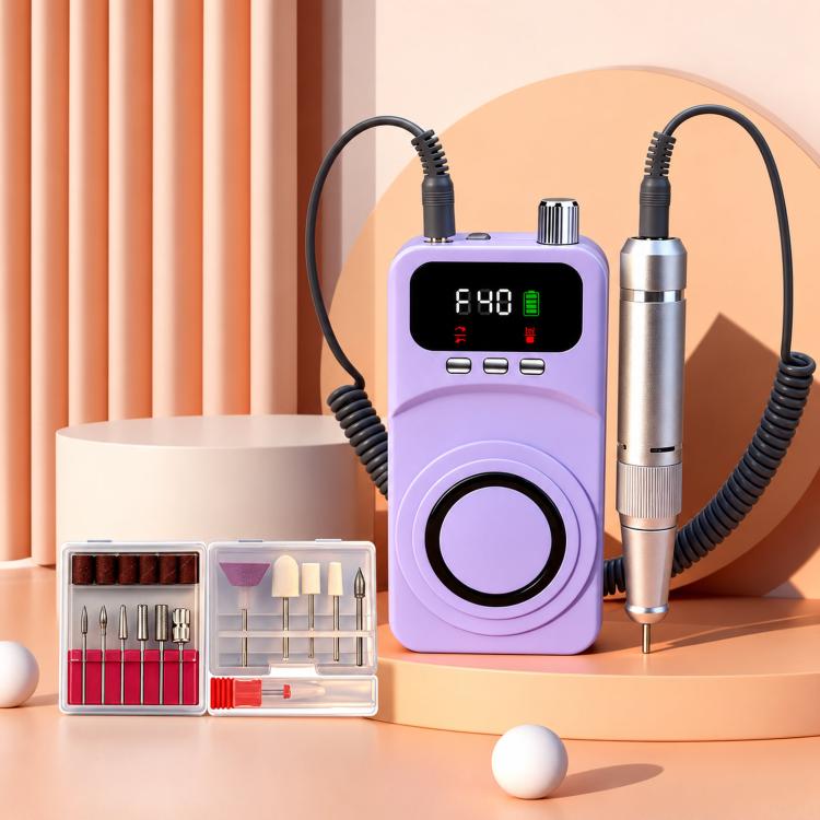 40000RPM Electric Nail Drill Machine Rechargeable Efile with UV Light 40 Speed Levels, 12 Bits Purple+Pink, 12 Bits Purple+Silver, 12 Bits Purple+Grey, 12 Bits Beige+Pink, 12 Bits Beige+Silver, 12 Bits Beige+Grey, 6 Bits Purple+Pink, 6 Bits Purple+Silv...