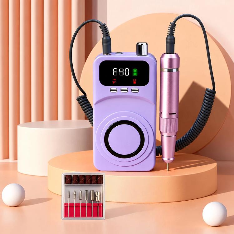 40000RPM Electric Nail Drill Machine Rechargeable Efile with UV Light 40 Speed Levels, 12 Bits Purple+Pink, 12 Bits Purple+Silver, 12 Bits Purple+Grey, 12 Bits Beige+Pink, 12 Bits Beige+Silver, 12 Bits Beige+Grey, 6 Bits Purple+Pink, 6 Bits Purple+Silv...