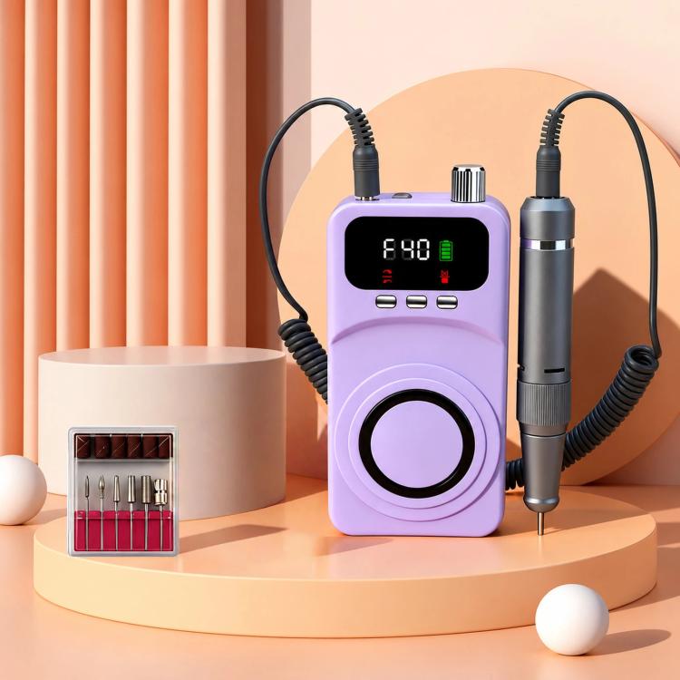 40000RPM Electric Nail Drill Machine Rechargeable Efile with UV Light 40 Speed Levels, 12 Bits Purple+Pink, 12 Bits Purple+Silver, 12 Bits Purple+Grey, 12 Bits Beige+Pink, 12 Bits Beige+Silver, 12 Bits Beige+Grey, 6 Bits Purple+Pink, 6 Bits Purple+Silv...