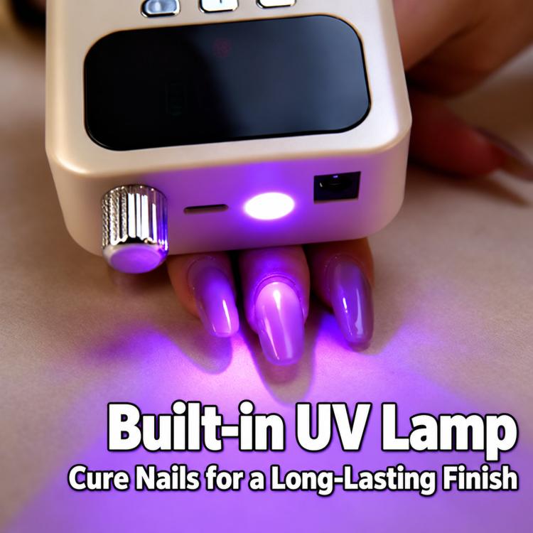 40000RPM Electric Nail Drill Machine Rechargeable Efile with UV Light 40 Speed Levels, 12 Bits Purple+Pink, 12 Bits Purple+Silver, 12 Bits Purple+Grey, 12 Bits Beige+Pink, 12 Bits Beige+Silver, 12 Bits Beige+Grey, 6 Bits Purple+Pink, 6 Bits Purple+Silv...