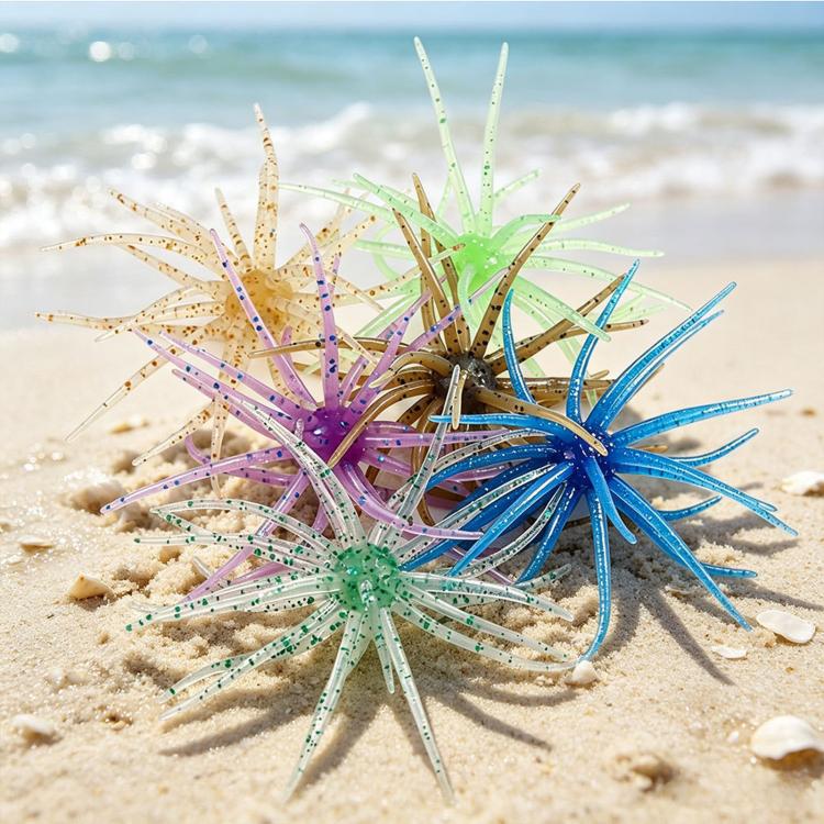 6 PCS/Pack HENGJIA Floating Sea Urchin Soft Fishing Lures Elastic TPR Bug Baits, 0.5g, 1.6g, 2.6g