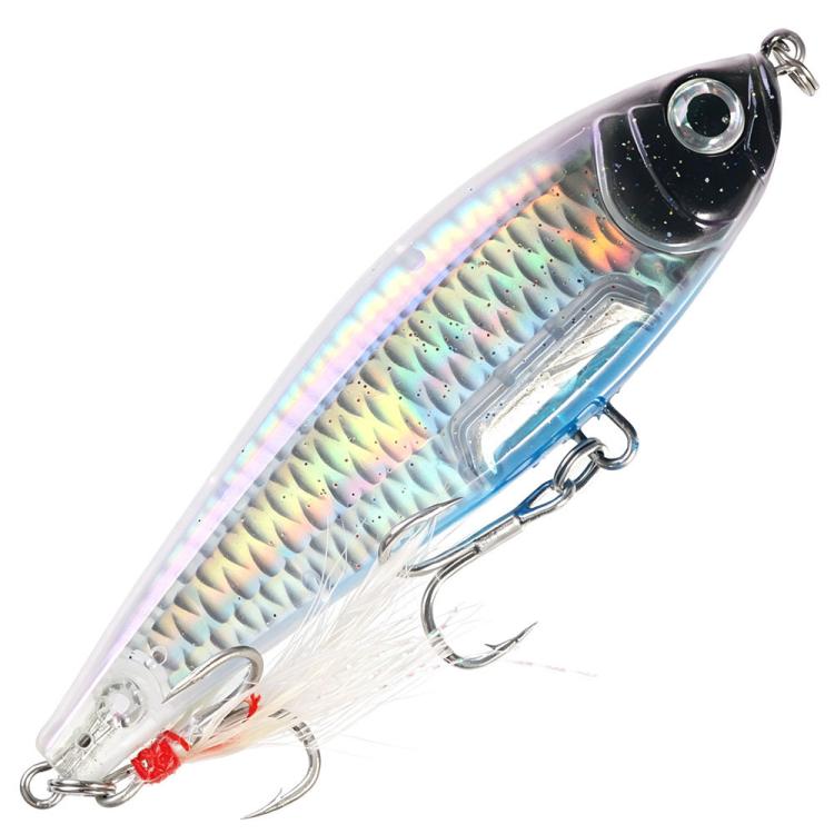 HENGJIA PE049 Sinking Pencil Fishing Lures Long Casting Hard Artificial Baits With Feather Treble Hooks