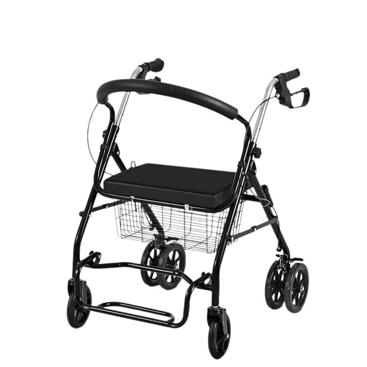 Folding Rollator Walker with Seat Heavy Duty 6-Wheel Senior Shopping Cart Walker, Black/Fabric Bag/No Pedal, Black/Wire Basket /No Pedal, Black/Fabric Bag/With Pedal, Black/Wire Basket/With Pedal, Red/Fabric Bag/No Pedal, Red/Wire Basket/No Pedal      ...