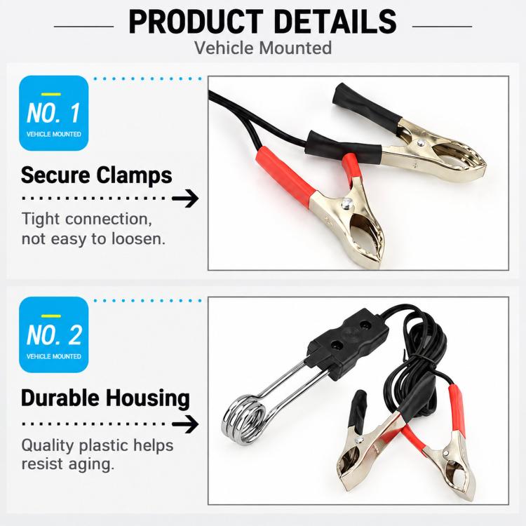 Clip-on Car-use Electric Water Heating Rod, Clip-on 12V, Clip-on 24V