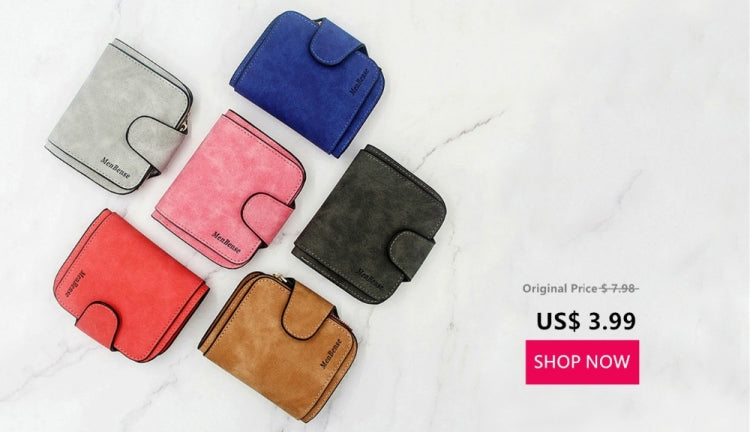 Women  Short Zipper Cute Coin Purse Mini Wallet