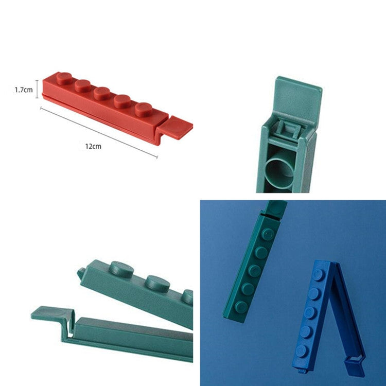 4 PCS/Set Building Block Food Seal Clip Seal Kitchen Fresh Clip Snack Plastic Bag Clip Stick, Seal Clip