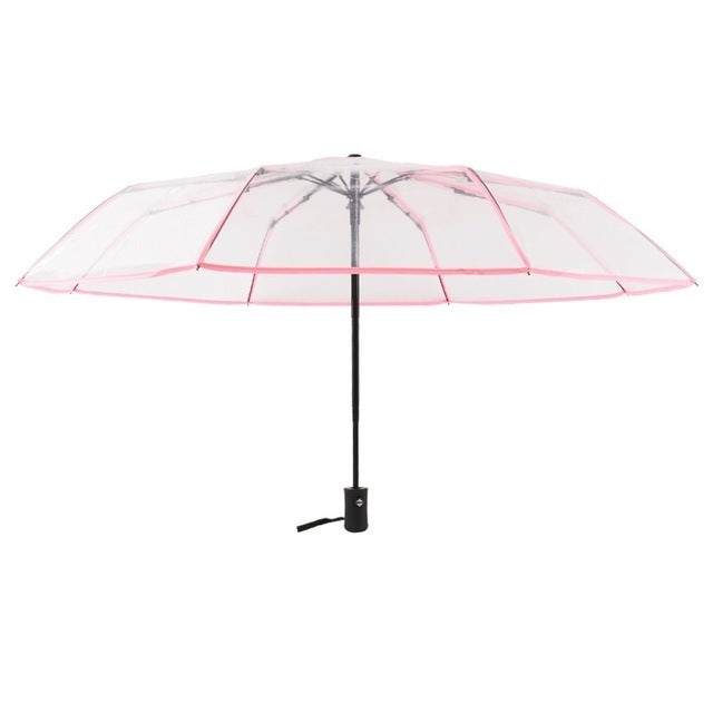 Creative Transparent Folding Umbrella 8 Bones Automatic Umbrella