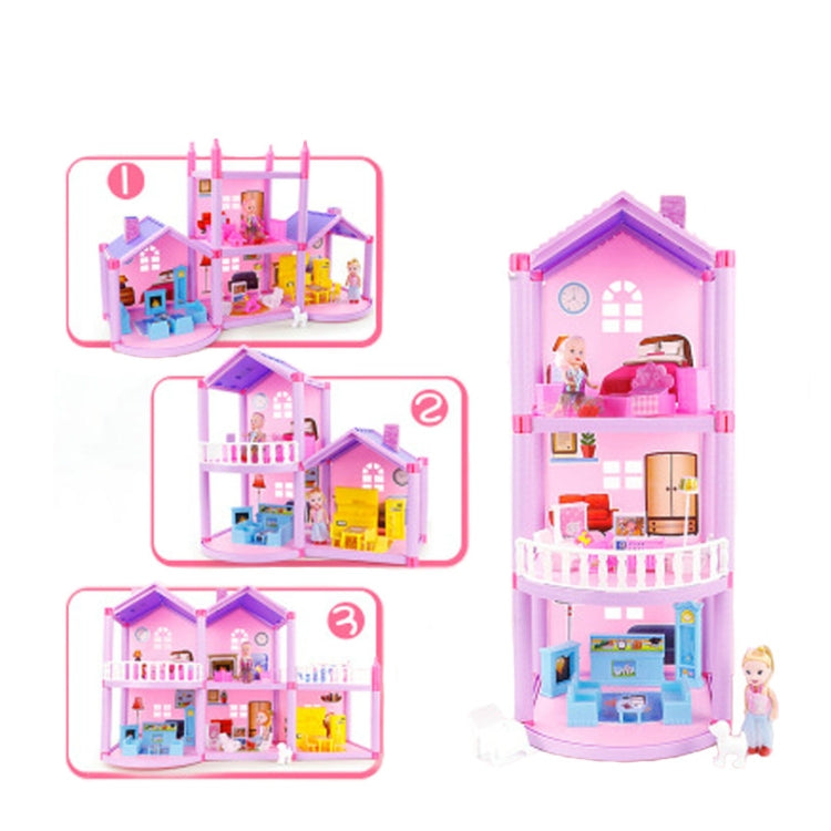DIY Assembled Miniature Princess Doll House Small Villa Simulation Dream House Girl Toy, Miniature Princess Doll House