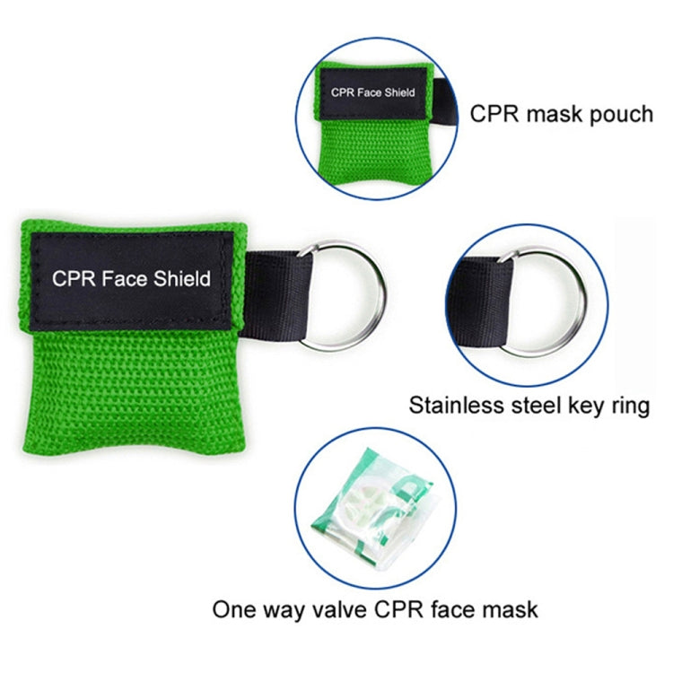CPR Emergency Face Shield Mask Key Ring Breathing Mask(Red)