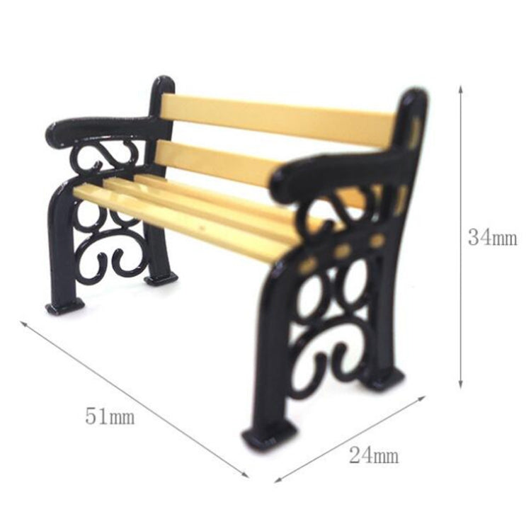 3 PCS Doll House Miniature Garden Furniture Wooden Bench Child Role Playing Toy, 3 PCS Wooden Bench