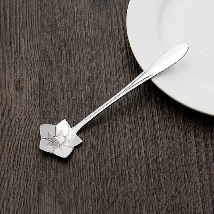 3 PCS Stainless Steel Household Creative Flower Spoon Coffee Stirring Spoon, Cherry Blossom Spoon, Rose Flower Spoon, Sun Flower Spoon, Sunflower Spoon, Pansy Flower Spoon, Bellflower Spoon, Plum Flower Spoon, Cosmos Flower Spoon