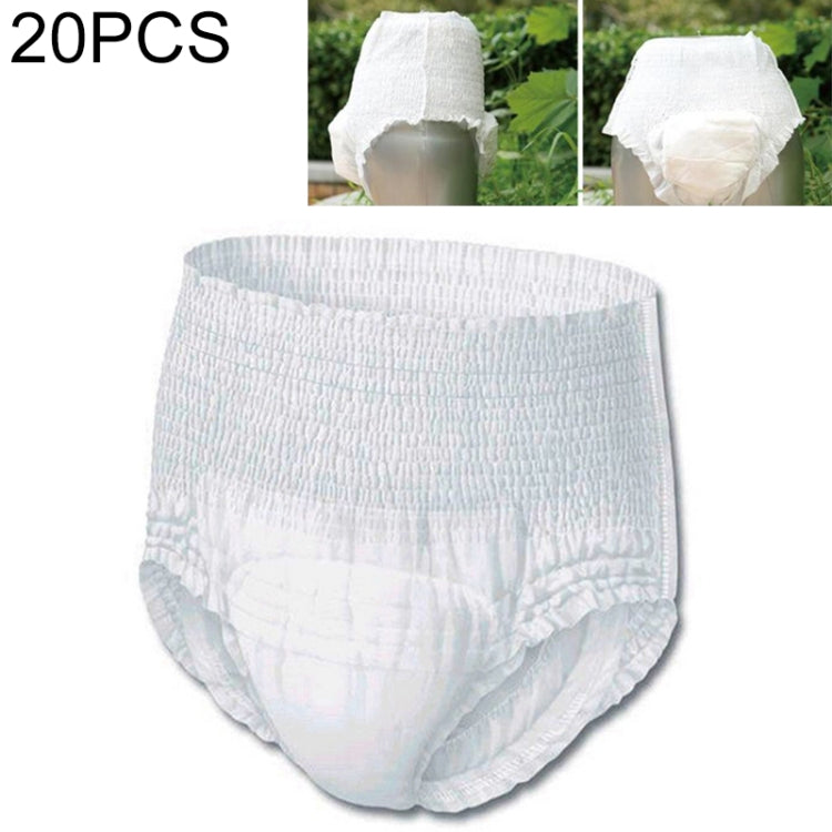 20 PCS Adult and Elderly Underpants Elastic Diapers, L, XL