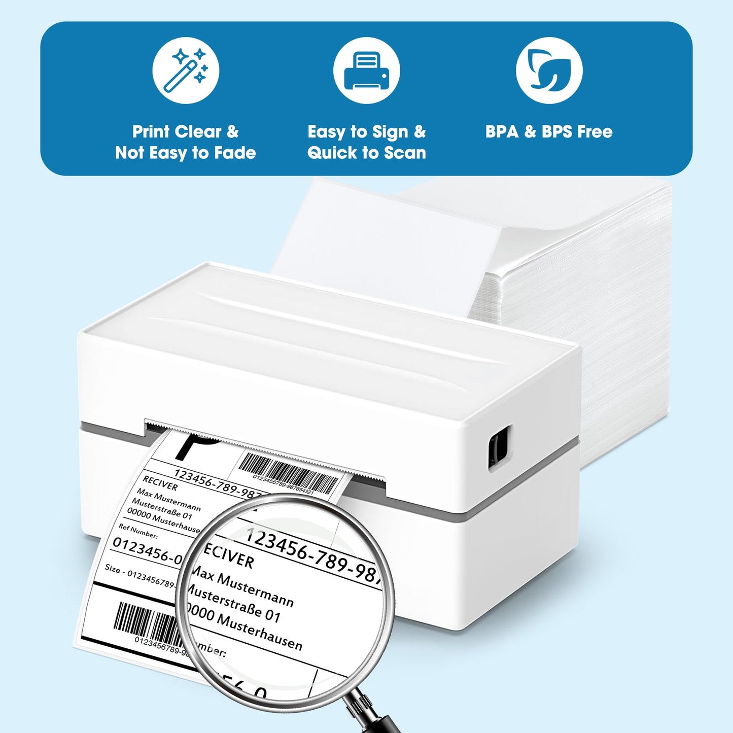 4x6 Direct Thermal Shipping Labels Paper | White