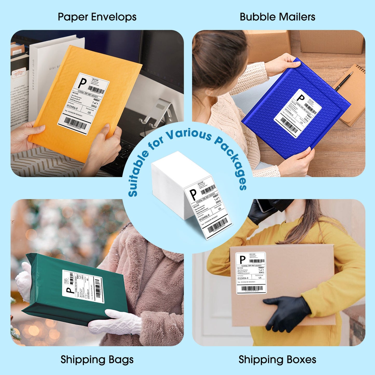 4x6 Direct Thermal Shipping Labels Paper | White