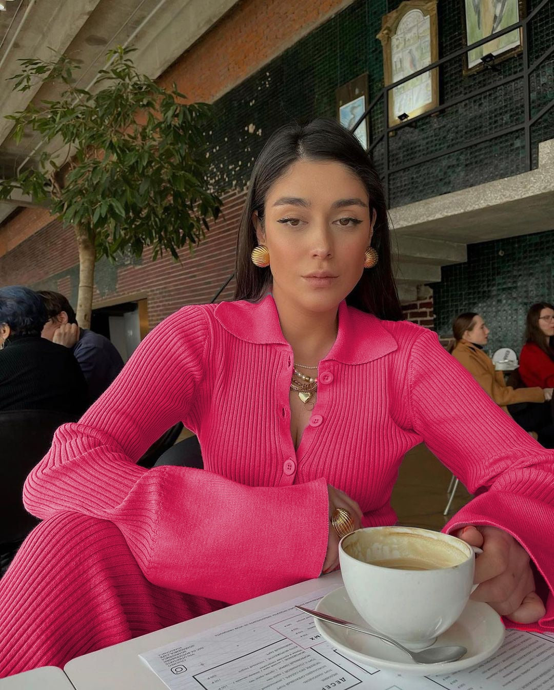 EtherealBe Pink Ribbed Set — trendy lounge sets for women