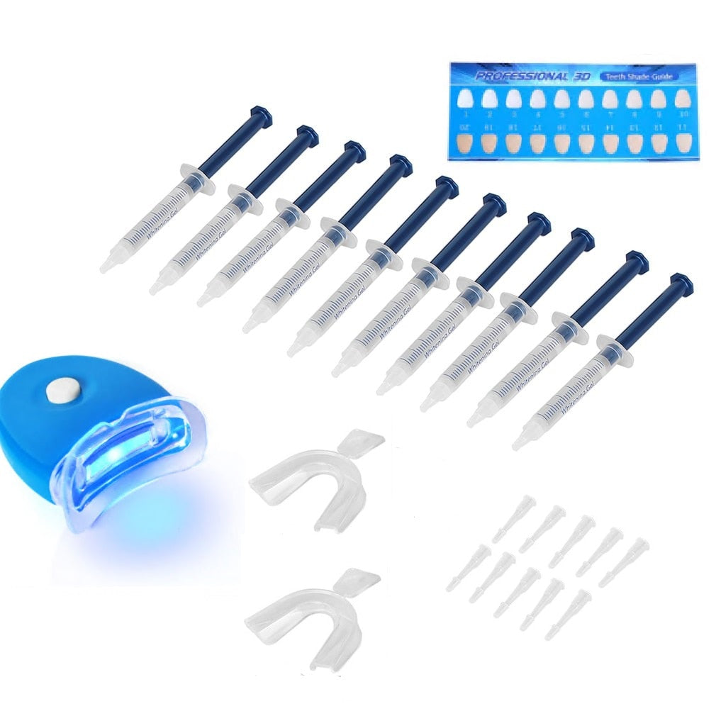 10Pcs / Set Teeth Whitening Gel Kit Blue Cold Light Dental Tray Oral Care Dental Instrument Dentist Whitener Bleaching Tools