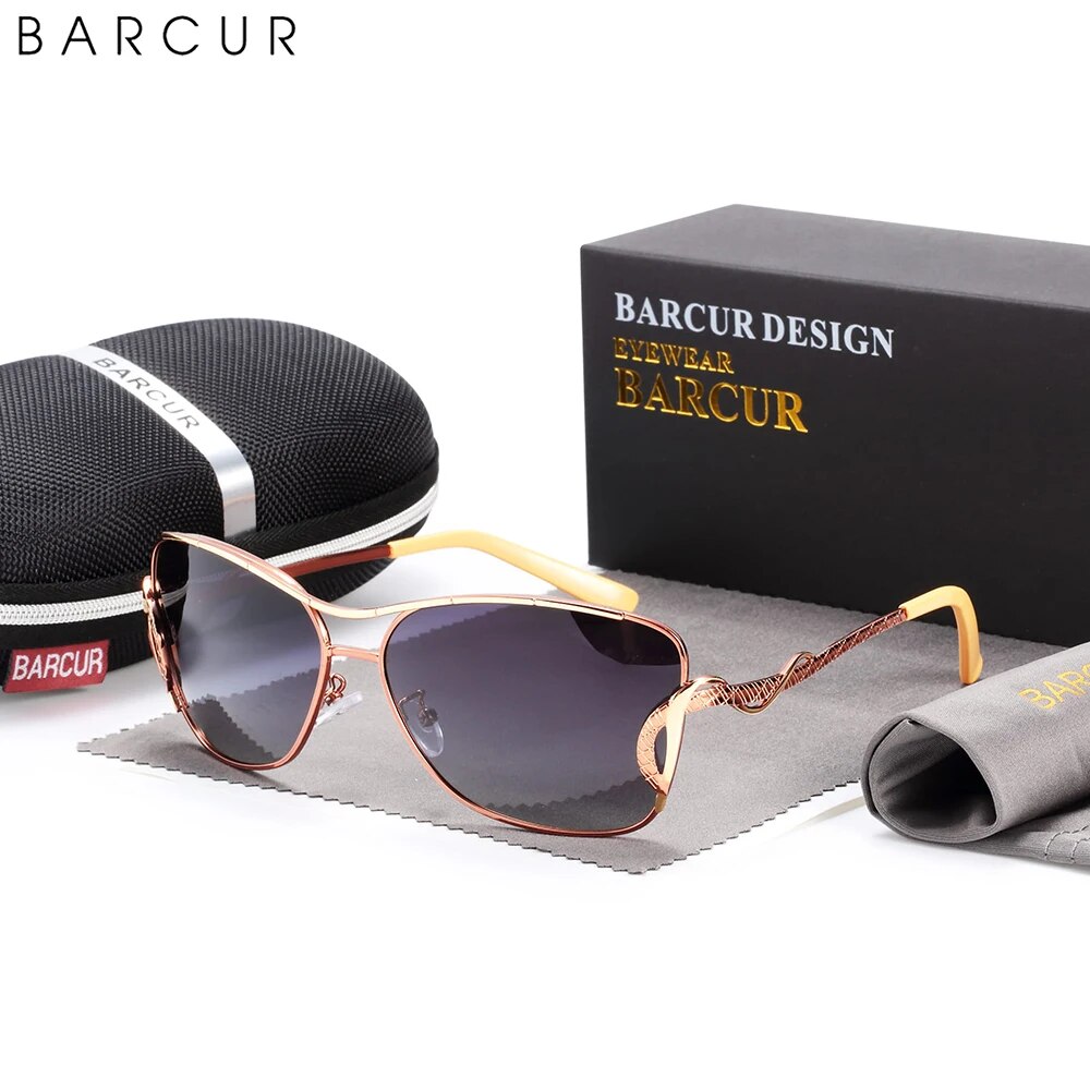 BARCUR Women's Sunglasses Oversized Shade Sun glasses Women Polarizing Glasses Gradient Lens UV400 Protection oculos lunette de