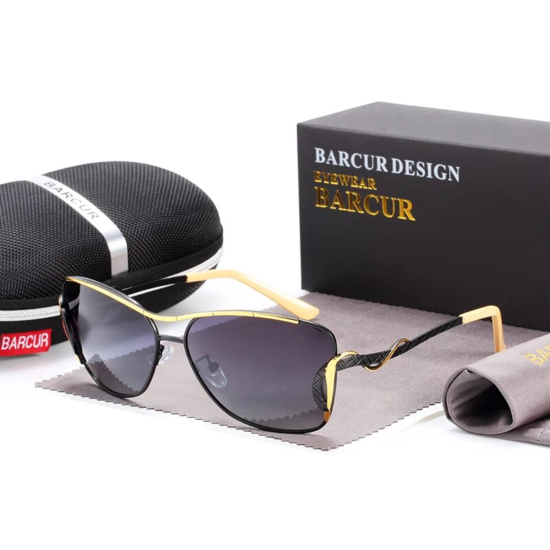 BARCUR Women's Sunglasses Oversized Shade Sun glasses Women Polarizing Glasses Gradient Lens UV400 Protection oculos lunette de