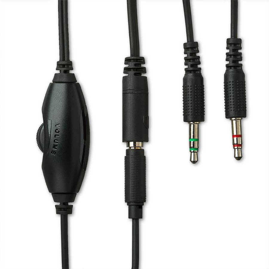 Onn 3.5mm AUX Stereo Headset with Built-In Microphone, Black