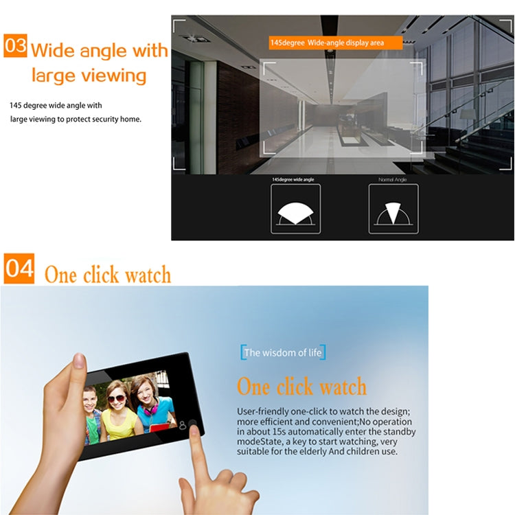 M4300B 4.3 inch TFT Color Display Screen 2.0MP Security Camera Video Smart Doorbell