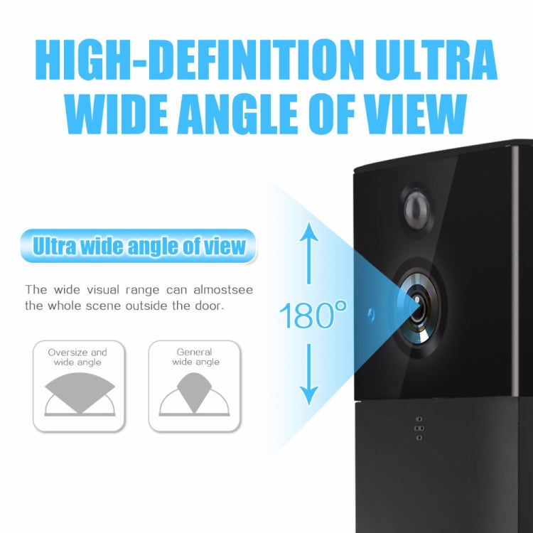 VESAFE HD 720P Security Camera Smart WiFi Video Doorbell Intercom, Support TF Card & Infrared Night Vision & Motion Detection App for IOS and Android(Black)