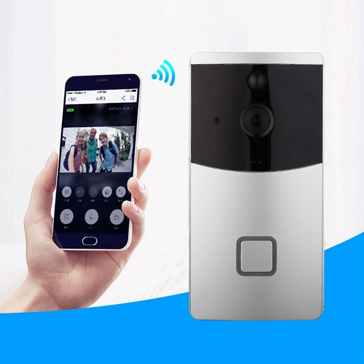VESAFE Home VS-M2 HD 720P Security Camera Smart WiFi Video Doorbell Intercom, Support TF Card & Night Vision & PIR Detection APP for IOS and Android(Silver)