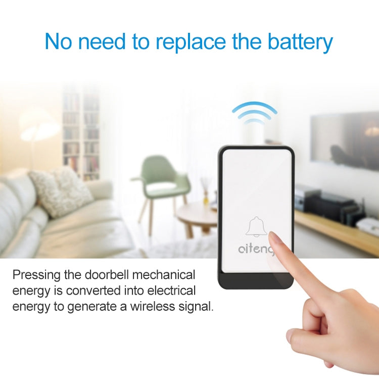 AITENG V029J Wireless Batteryless WIFI Doorbell, US Plug
