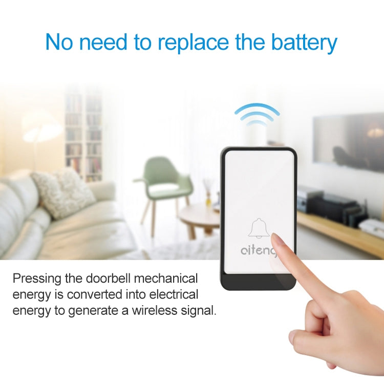 AITENG V018J Wireless Batteryless WIFI Doorbell, US Plug