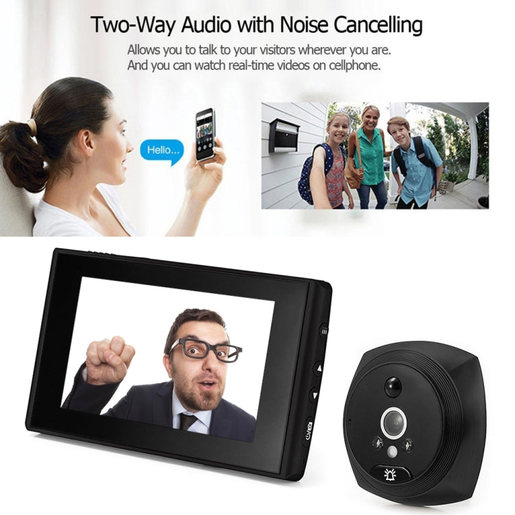 N6 2.0 Million Pixels 4.3 inch Screen Video Doorbell(Black)