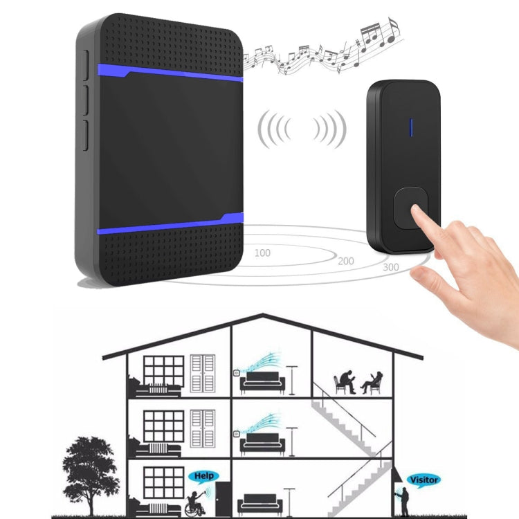 N15K-1T1-B 110dB Wireless IP55 Waterproof Low Power Consumption WiFi Doorbell Receiver with Night Light , Receiver Distance: 300m (White)