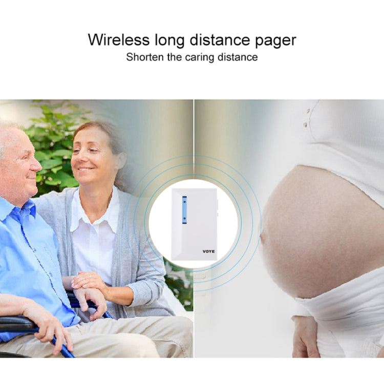 VOYE V015F Home Music Remote Control Wireless Doorbell with 38 Polyphony Sounds (White)