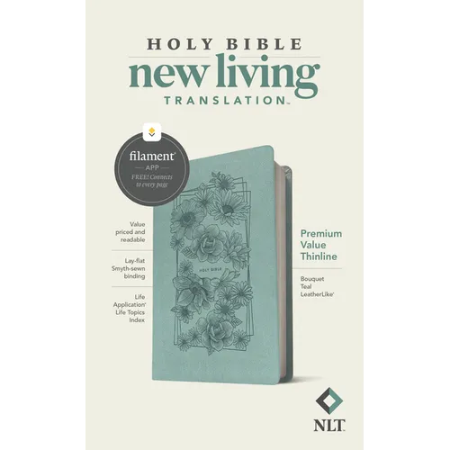NLT Premium Value Thinline Bible, Filament Enabled (Leatherlike, Bouquet Teal)