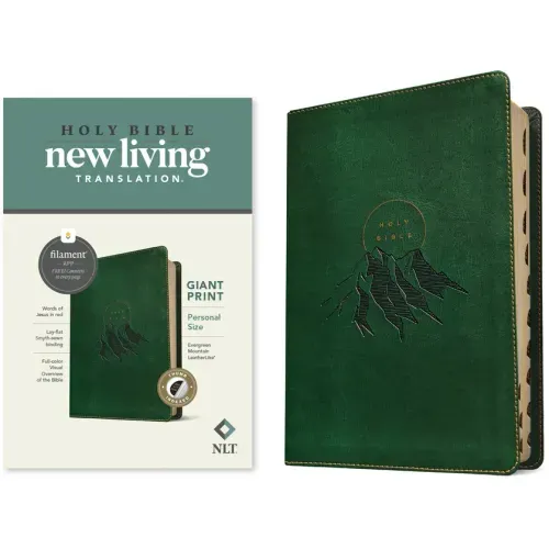 NLT Personal Size Giant Print Bible, Filament Enabled (Leatherlike, Evergreen Mountain, Indexed, Red Letter)