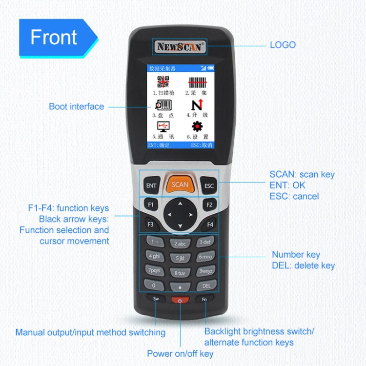 NEWSCAN NS3309 One-dimensional Laser USB + Wireless Barcode Scanner Collector, NS3309L