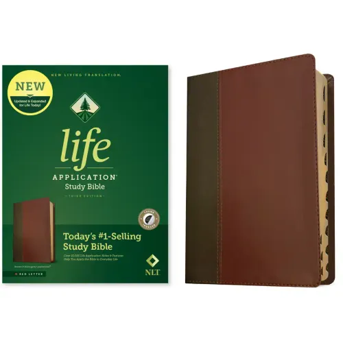 NLT Life Application Study Bible, Third Edition (Red Letter, Leatherlike, Brown/Tan, Indexed)