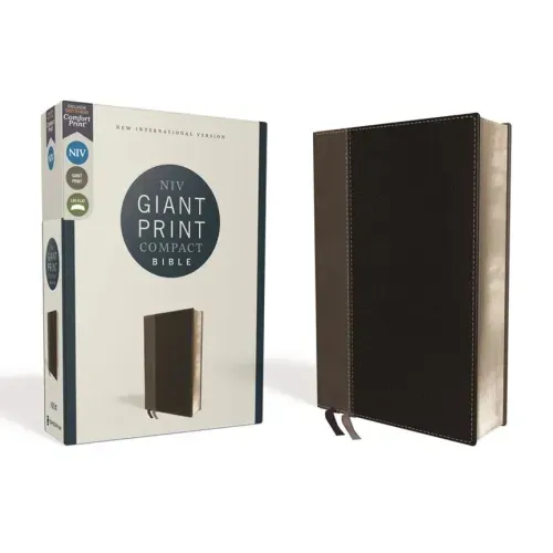 Niv, Giant Print Compact Bible, Leathersoft, Black, Red Letter Edition, Comfort Print